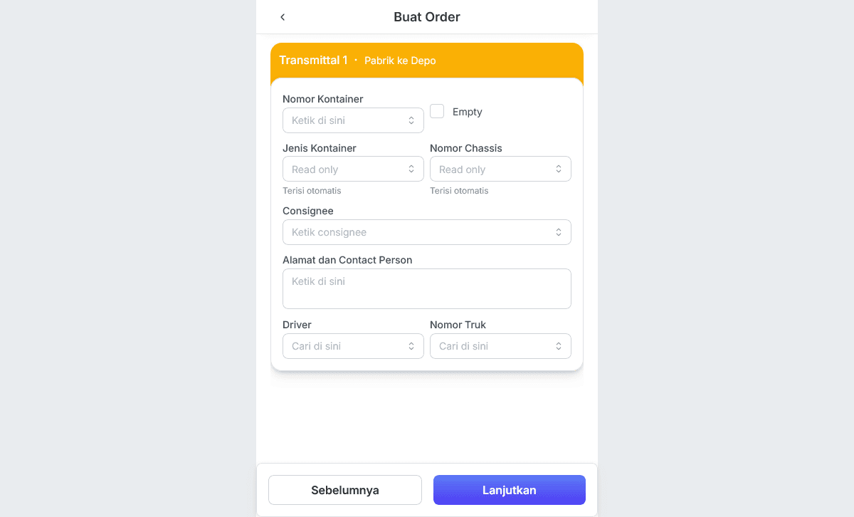 Continue Create Order Esqarada