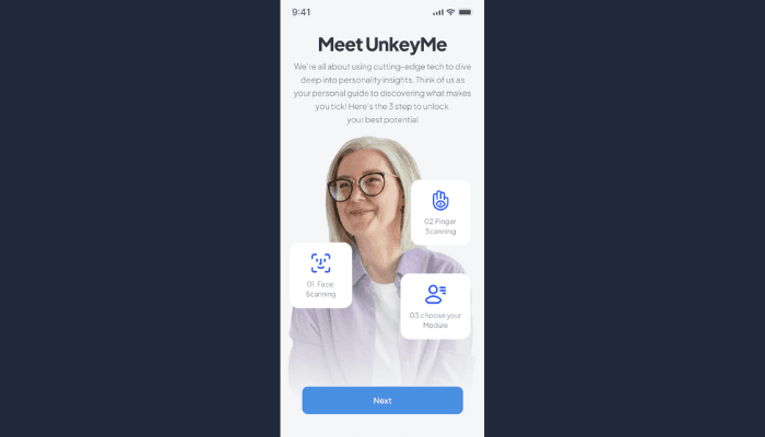Onboarding Page UnkeyMe