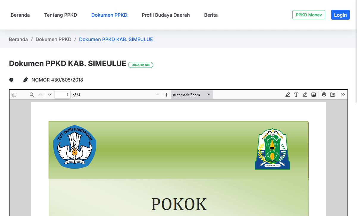 Document PPKD from Kab. Simeule