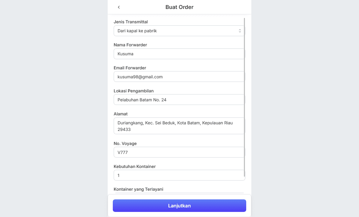 Create Order Esqarada