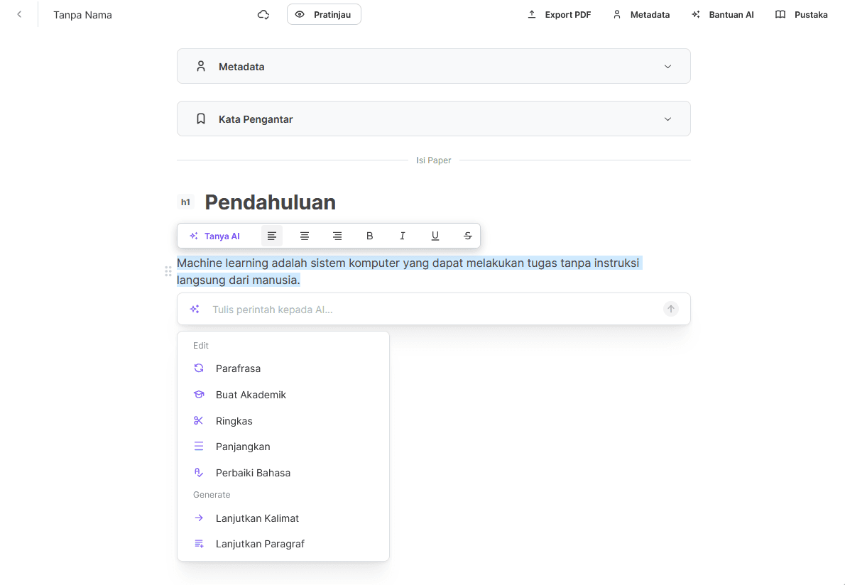 Fitur AI Paper Studio